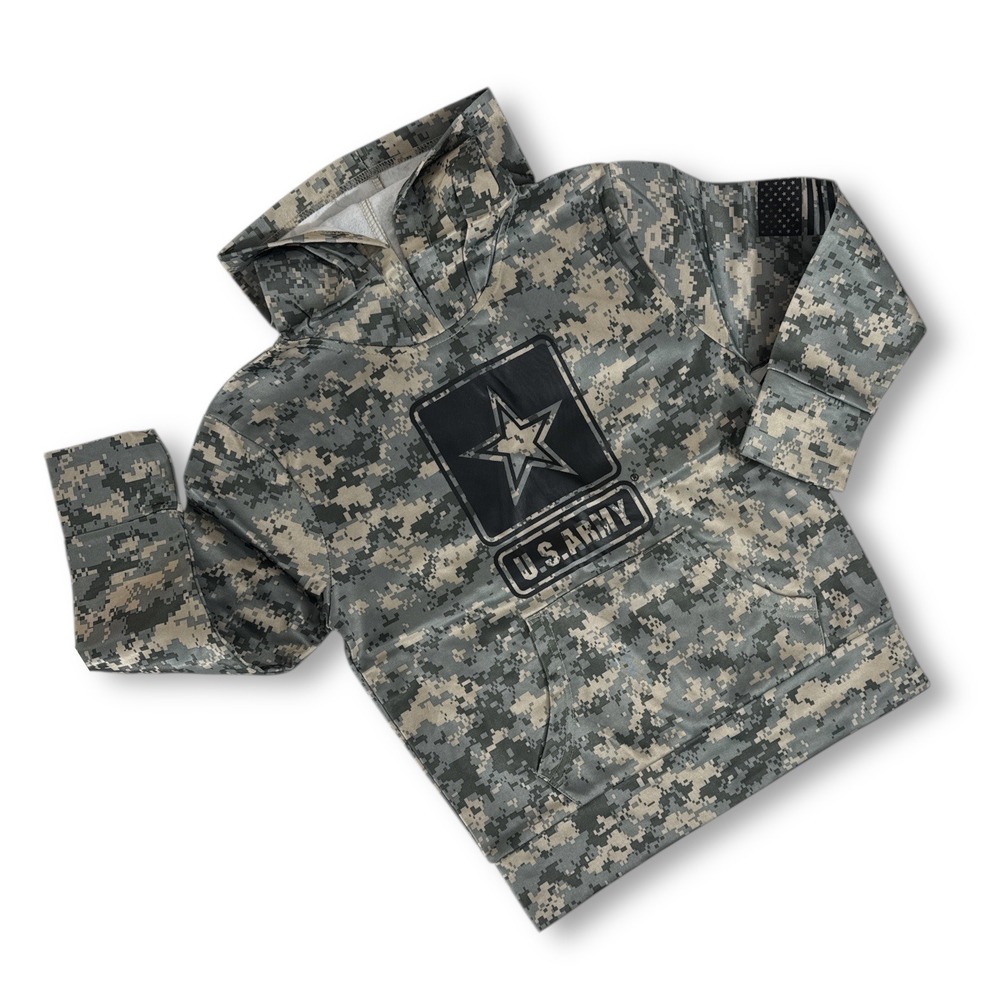 US Army‎ Official Kids S Camo Hoodie Green Digital Camouflage Star Logo NWT